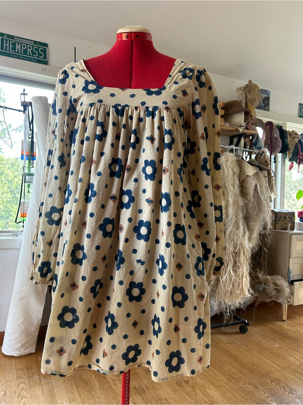 Christy Dawn mini dress block-printed by hand in India